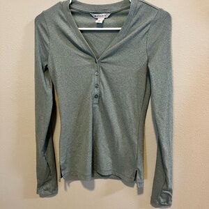 Athleta Uptempo Ribbed Henley Shirt xxs